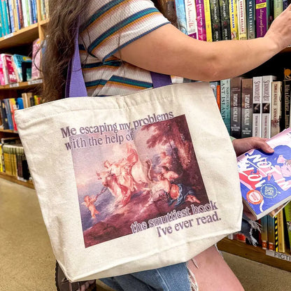 Smutty Books Fine Art Bookish Tote Bag | Literary Totes