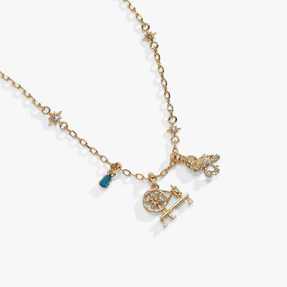 ACOTAR Mist and Fury Bird & Spinning Wheel Necklace