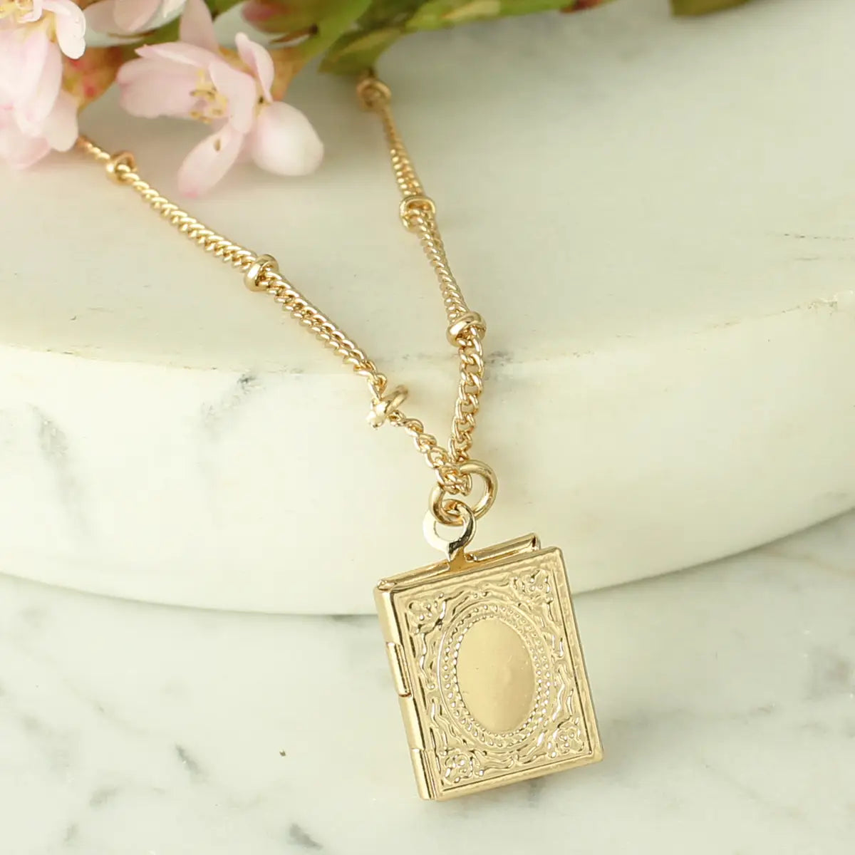 Secret Diary Book Locket Necklace
