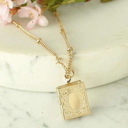Secret Diary Book Locket Necklace