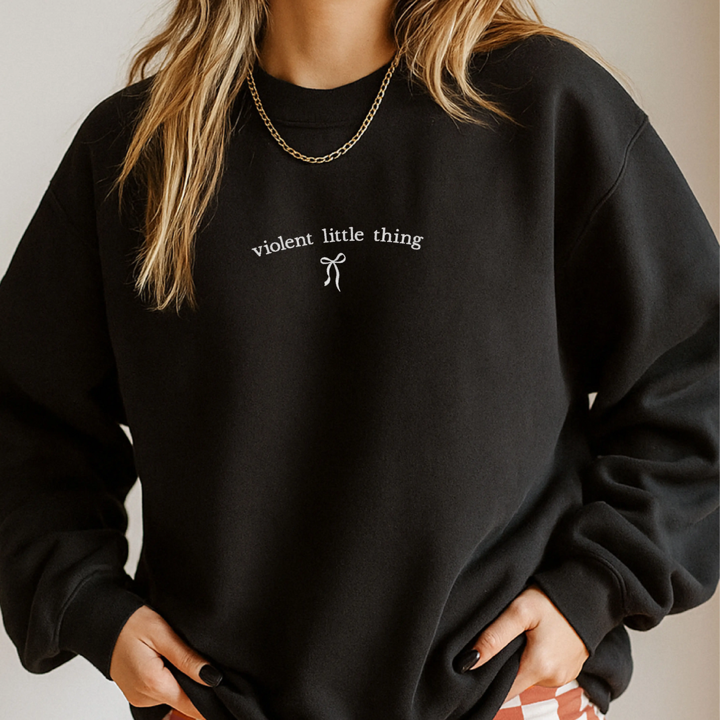"Violent Little Thing" Embroidered Sweatshirt